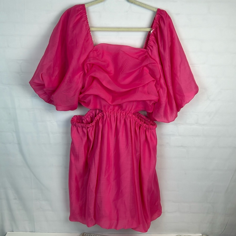 Target Cutout Pink Bubble Hem Dress